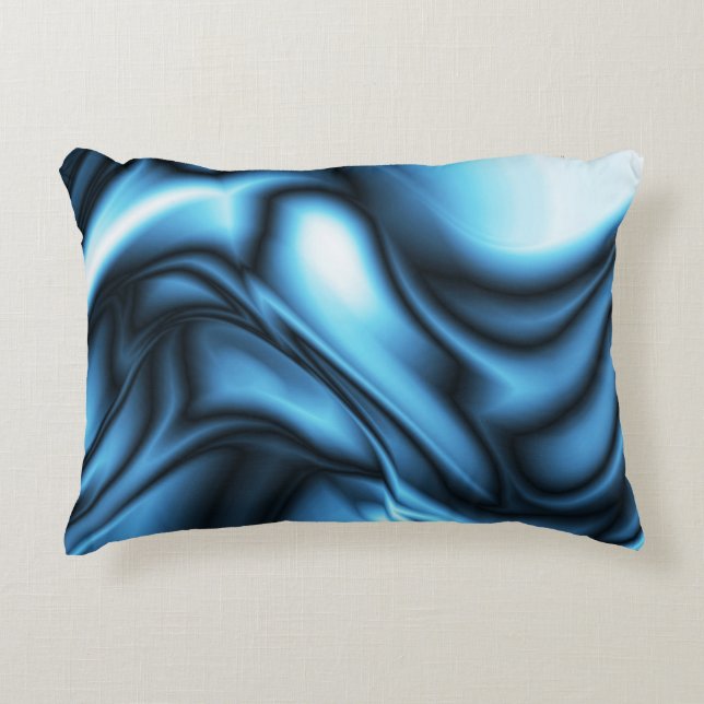 Coussins Décoratifs Vague de soie bleue (Devant)