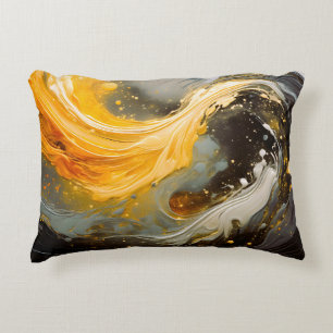 Coussins Décoratifs Vagues modernes en marbre abstrait doré
