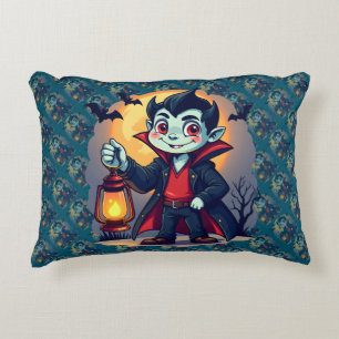Coussins Décoratifs Vampire Mignon avec Lanterne Kawaii Halloween