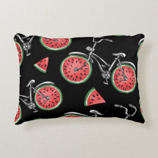 Coussins Décoratifs Vélos à roue de pastèque, motif d'été.