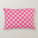 Coussins Décoratifs Vérifier Coral Rose À damiers Motif Checkboard<br><div class="desc">à damiers Motif - Coral rose et saumon damier.</div>