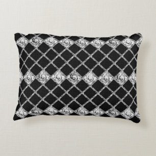 Coussins Décoratifs vérifier le motif noir blanc