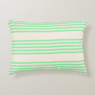 Coussins Décoratifs Vert et beige cinq rayures motif