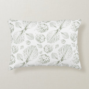 Coussins Décoratifs Vert Simple texturé feuille motif moderne