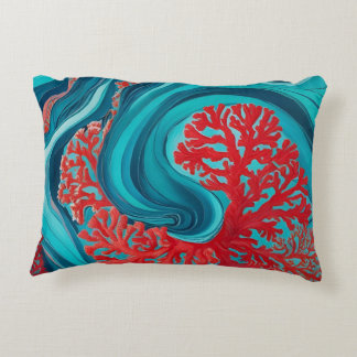 Coussins Décoratifs Vibes marines turquoise art AI