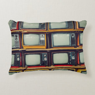 Coussins Décoratifs Vieux écran noir de télévision rétro