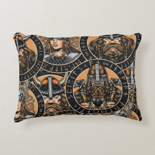 Coussins Décoratifs Viking Warriors : Motif Vintage coloré