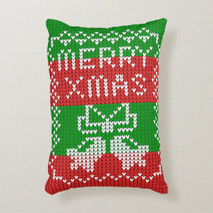 Coussins Décoratifs Vilain pull motif sonnettes Joyeux fils Xmas