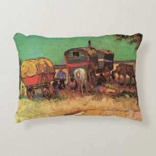 Coussins Décoratifs Vincent van Gogh - Campement de Tsiganes Caravanes
