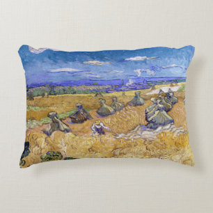 Coussins Décoratifs Vincent van Gogh - Meules de blé avec des moissonn