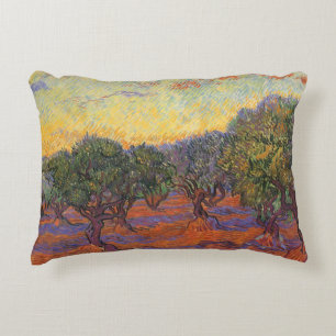 Coussins Décoratifs Vincent van Gogh - Oliveraie, ciel orange