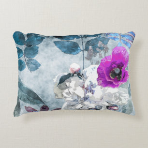 Coussins Décoratifs Vintage Aquarelle Floral Lilac Poppies