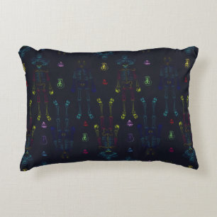 Coussins Décoratifs Vintage Black Blue brillant Squelette Sugar Skelet