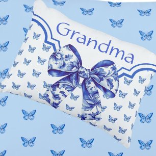 Coussins Décoratifs Vintage Bleu Bleu Bouche Papillon Personnalisé