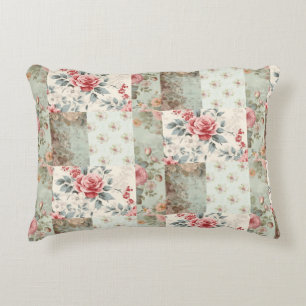 Coussins Décoratifs Vintage Chic Pastel Chic Pastel Green Florals Patc