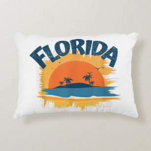 Coussins Décoratifs Vintage Florida Retro Tee Design Sunshine