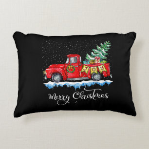 Coussins Décoratifs Vintage Joyeux Camion rouge de Noël Vieux mode Ch