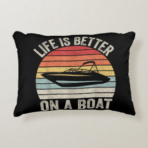 Coussins Décoratifs Vintage Life is Better On A Boat Captain Boat P