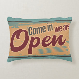 Coussins Décoratifs Vintage panneau d'affaires rétro café garage