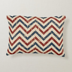 Coussins Décoratifs Vintage Patriotique Chevron Motif