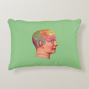 Coussins Décoratifs Vintage Phrenologie Chef Mineur Carte du cerveau