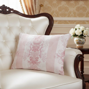 Coussins Décoratifs Vintage rouge et blanc Damas rayures sur satin