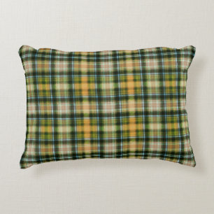 Coussins Décoratifs Vintage vert orange St Patrick plaid motif