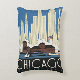 Coussins Décoratifs Vintage voyage Chicago a tout City Skyline