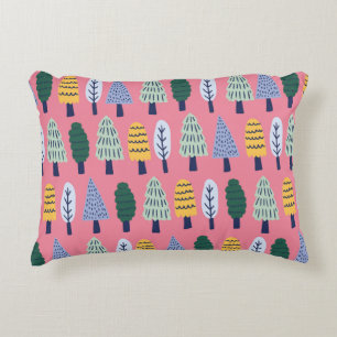 Coussins Décoratifs vintages pins mignon arbres sans couture motif
