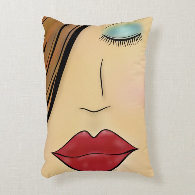 Coussins Décoratifs Visage Féminin (Devant(Vertical))