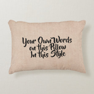 Coussins Décoratifs Vos propres mots, mes mots, texte sur le beige