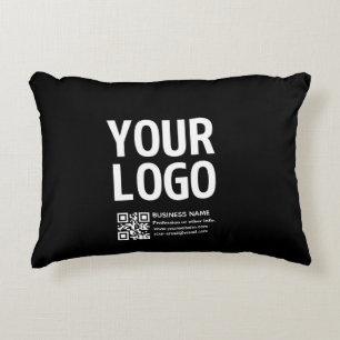 Coussins Décoratifs Votre logo avec code QR et texte modifiables