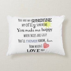 Coussins Décoratifs Vous êtes ma Sunshine Word Art Typographie