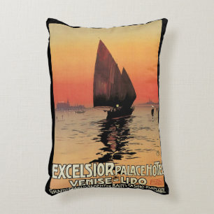 Coussins Décoratifs Voyage Vintage, Bateaux au Excelsior Palace Venise
