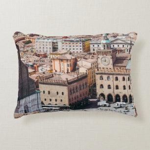 Coussins Décoratifs Vue aérienne de la Piazza Maggiore carré et San Pe