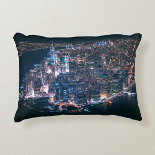 COUSSINS DÉCORATIFS VUE AÉRIENNE DES BÂTIMENTS DE LA VILLE PENDANT LA