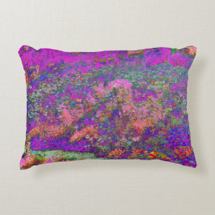 Coussins Décoratifs Vue de fleurs de jardin panoramique violet cool