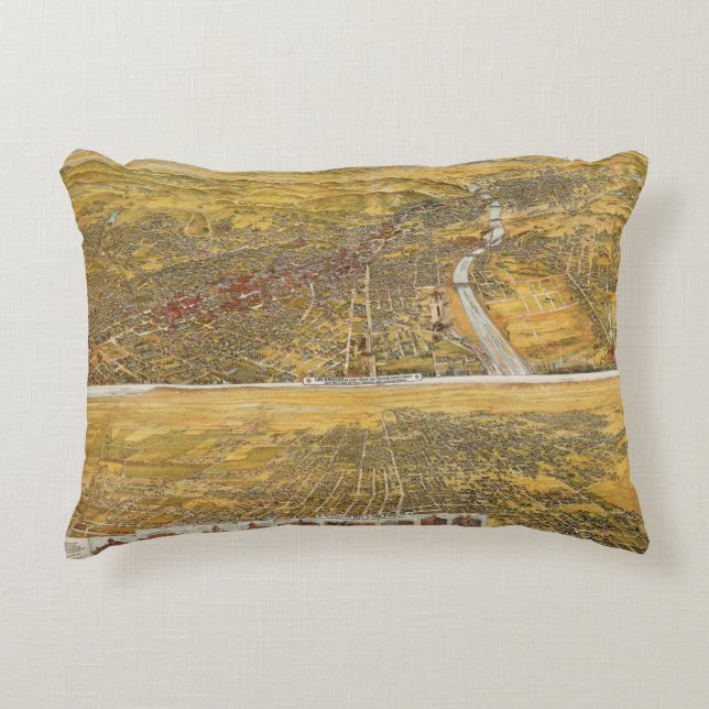 Coussins Décoratifs Vue de Los Angeles, 1894 (Devant)