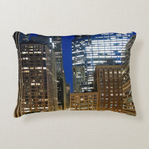 Coussins Décoratifs Vue de nuit du paysage urbain de Chicago