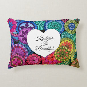 Coussins Décoratifs Watercolor Rainbow Mandala With Heart