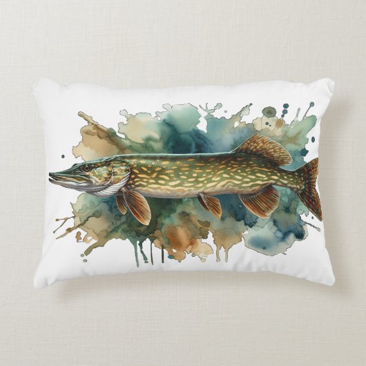 Coussins Décoratifs Watercolor Series: Pike (Devant)