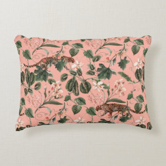 Coussins Décoratifs Watercolor tropical exotic pattern with orchid, gr