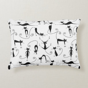 Coussins Décoratifs Whimsical Skinny Motif de chat noir