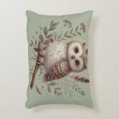 Coussins Décoratifs Whimsical Woodland Owl Botanical Illustration (Devant(Vertical))