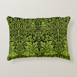 Coussins Décoratifs William Morris Frère Lapin Vert Sage Noir