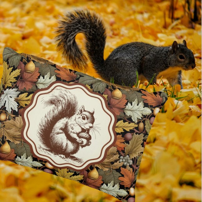 Coussins Décoratifs William Morris part d'automne avec Squirrel Retro (Cute accent pillow for fall!)