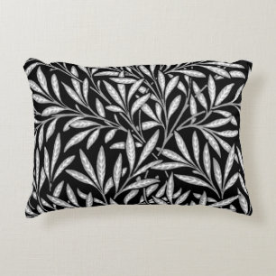 Coussins Décoratifs William Morris Willow Motif, noir et blanc
