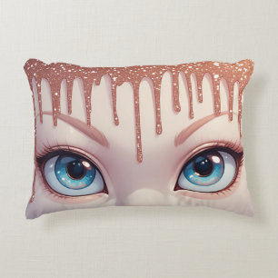 Coussins Décoratifs Yeux bleus de fantaisie qui dégoulinent