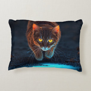 Coussins Décoratifs Yeux Brûlants Chat Esthétique Illustration Faune