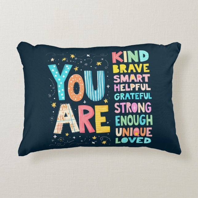 Coussins Décoratifs You Are Affirmations Bright Hand Lettering (Devant)